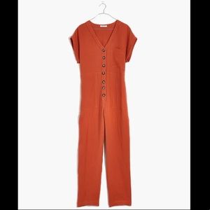 Madewell orange jumpsuit